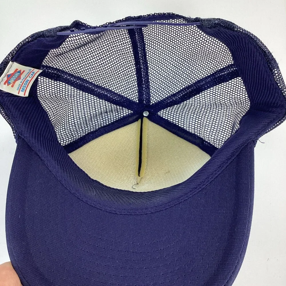 Vintage FBI Trucker Hat Nissin Blue Snapback Cap Federal Bureau Investigation